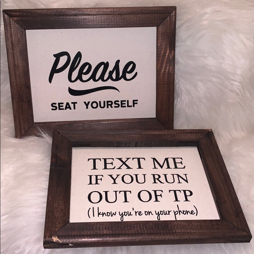 Bathroom Signs • Set of Two • NEW